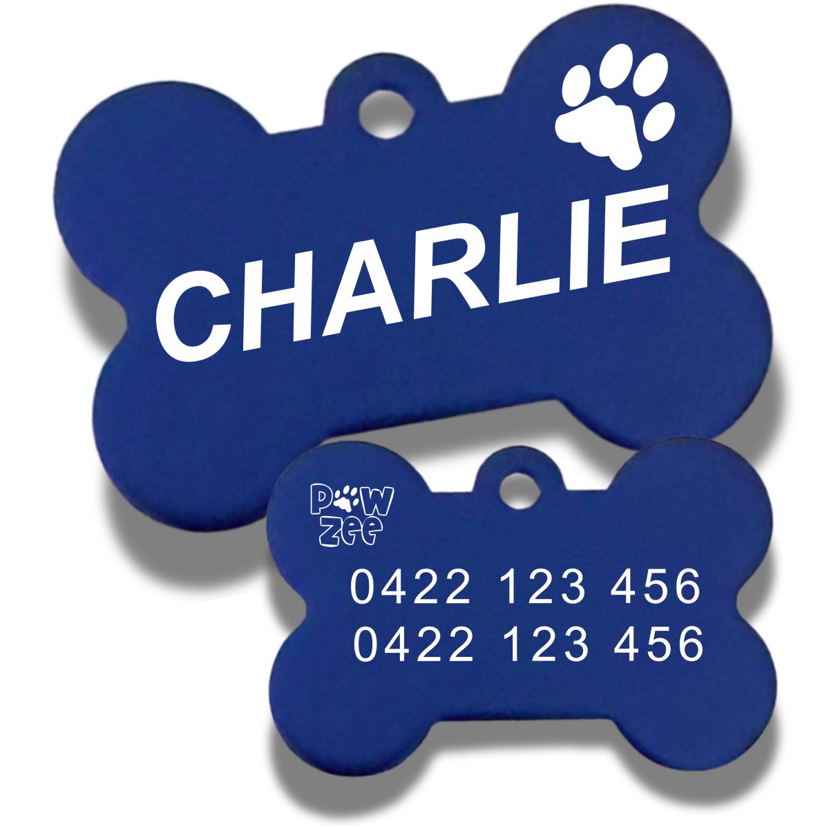 Dog Tag Aluminum Bone DARK BLUE