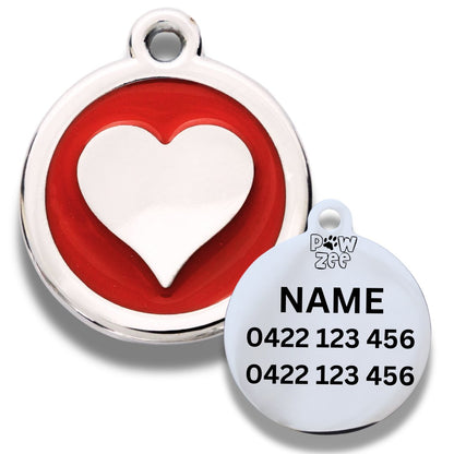 PINK Heart Designer Pet Tag