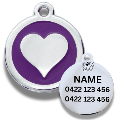 PINK Heart Designer Pet Tag